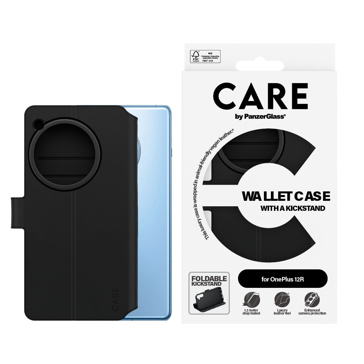 CARE by PanzerGlass® Feature Wallet Case w. Kickstand OnePlus 12R